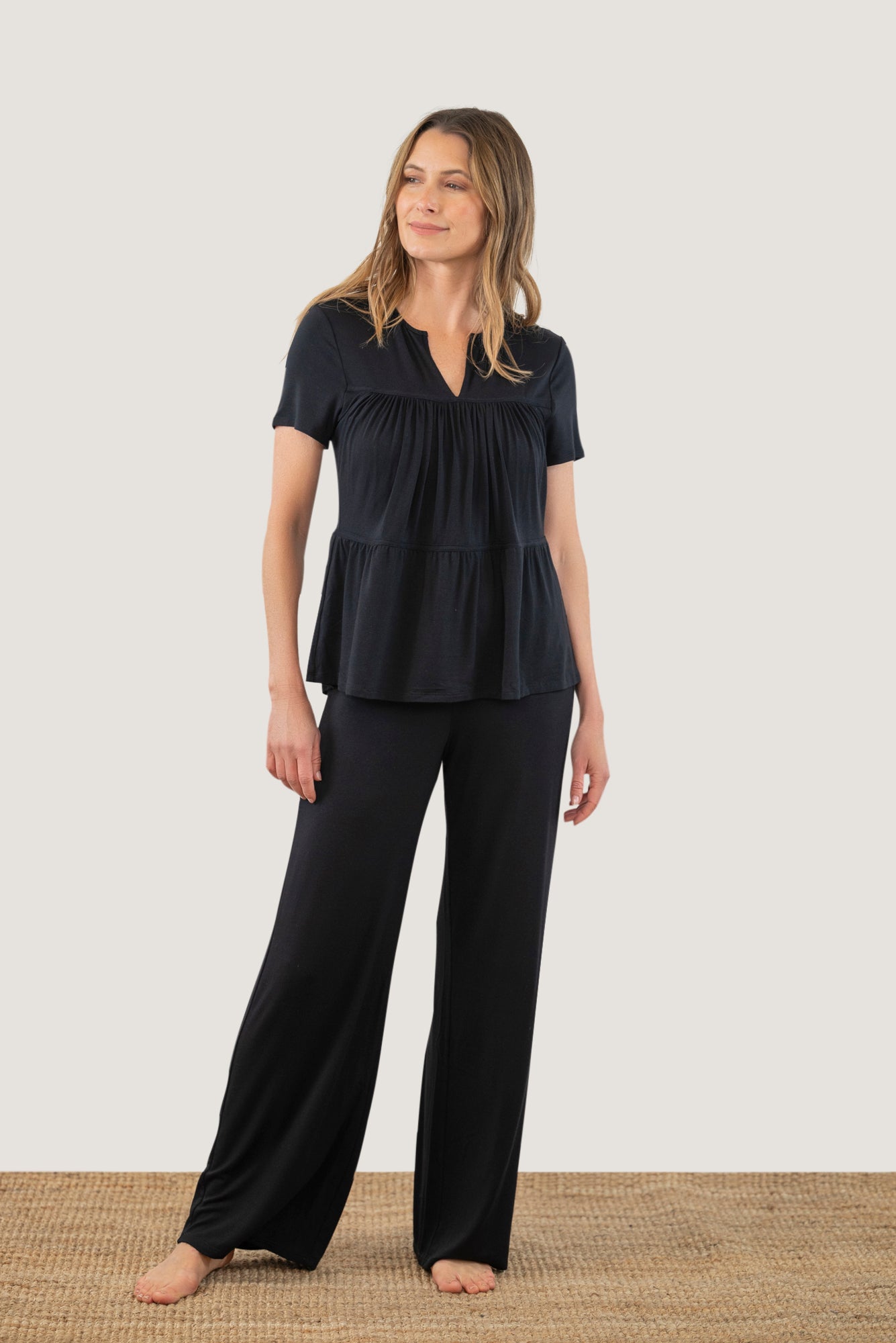 THE SWINGGGR　PUNCHLINE PANTS blk 2we338 Power Pants - Palazzo Lounge Pants for Work from Home | JJwinks