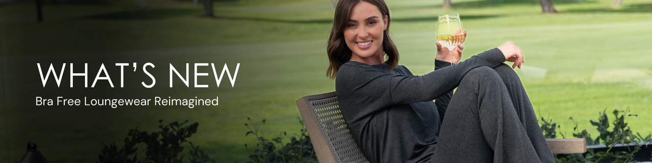 Woman in JJwinks poppy colored bra free Frill Seeker top at the front door