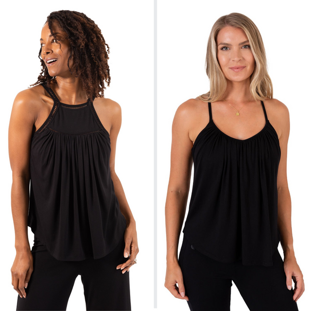 Angie Pleated Tank Black 6145 main image 1