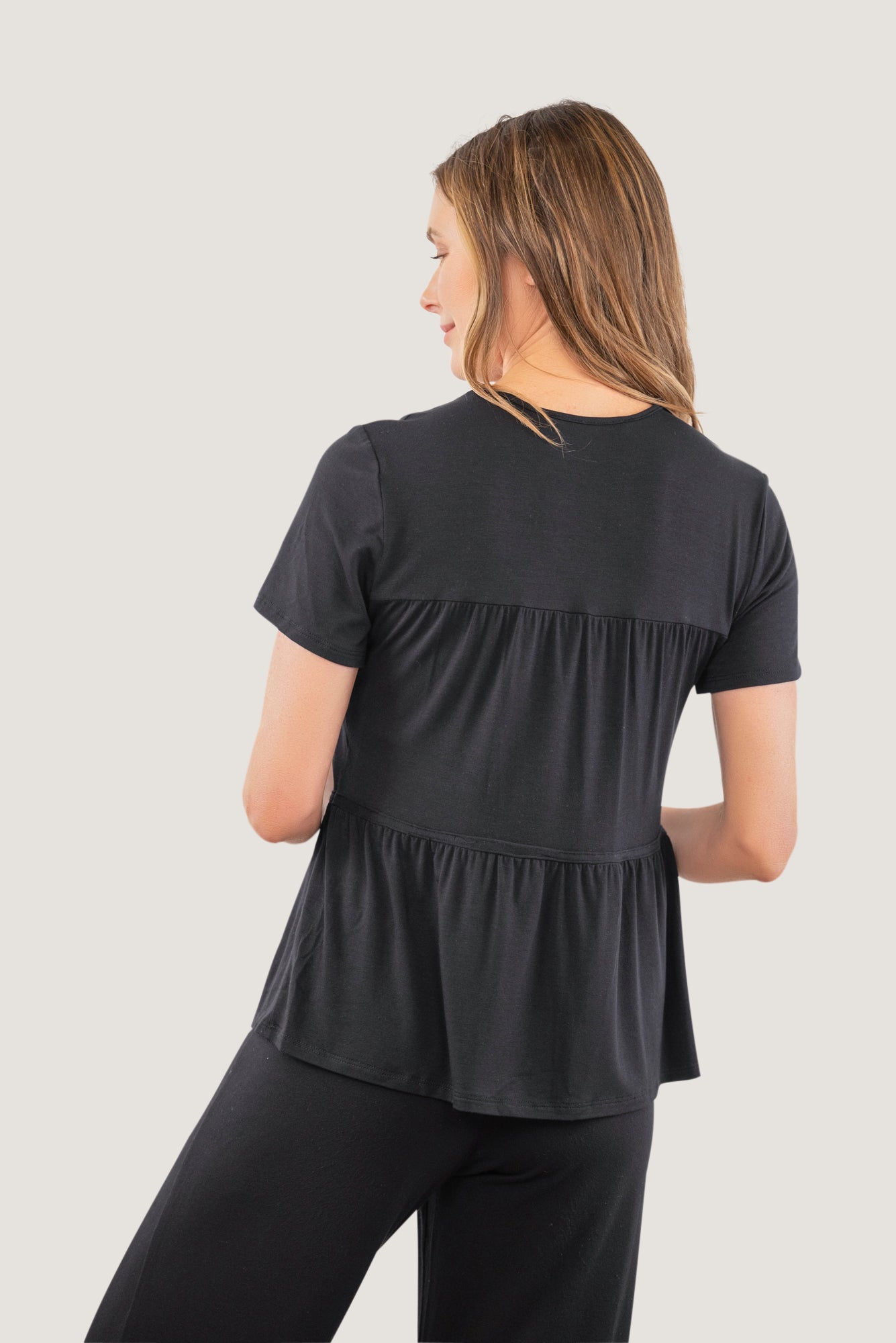 Top Tier Tee - Bra-Free Tiered Short Sleeve Top | JJwinks