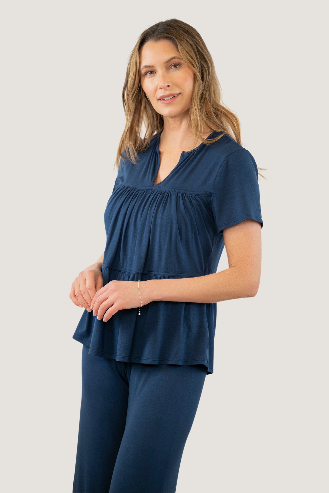 Top Tier Tee - Bra-Free Tiered Short Sleeve Top | JJwinks