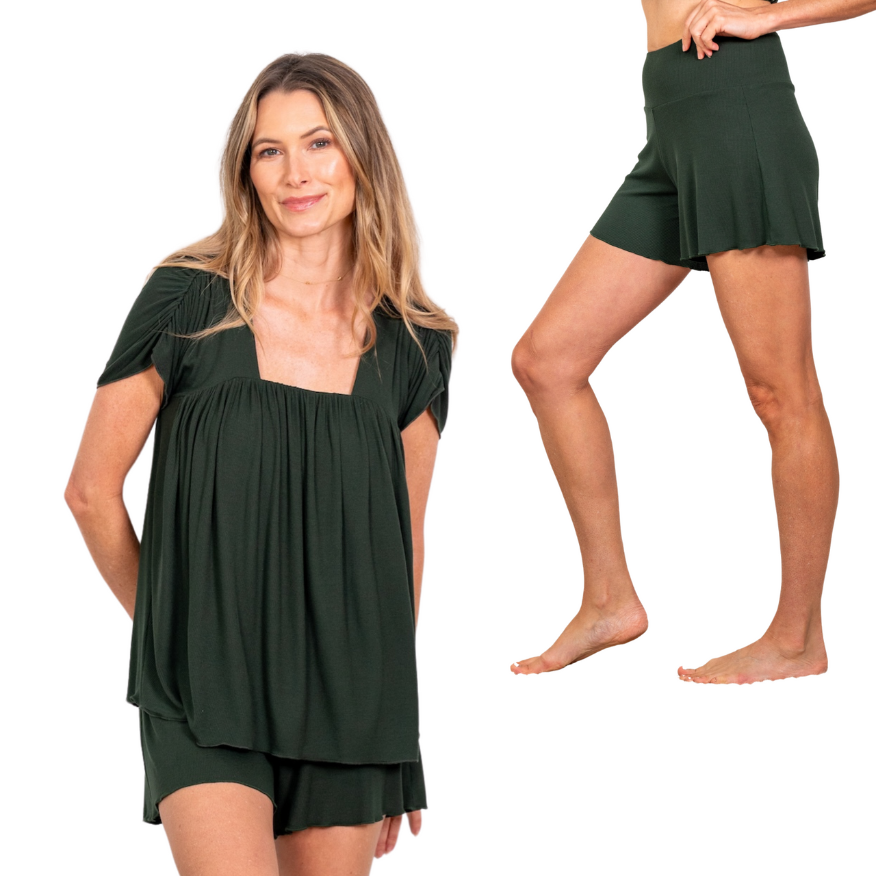 Evergreen Rib Tee Set